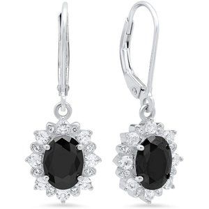 925 Sterling Silver Sunburst Oval Earrings